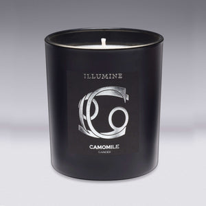 Illumine Cancer Camomile Candle with a Grey background