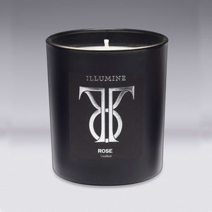 Illumine Taurus Rose Candle with a Grey background