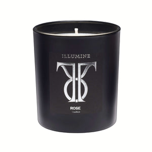 Illumine Taurus Rose Candle with a white background