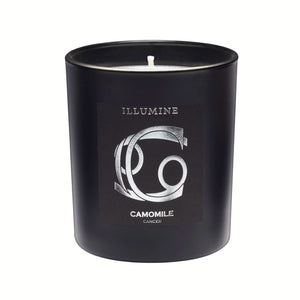 Illumine Cancer Camomile Candle with a white background